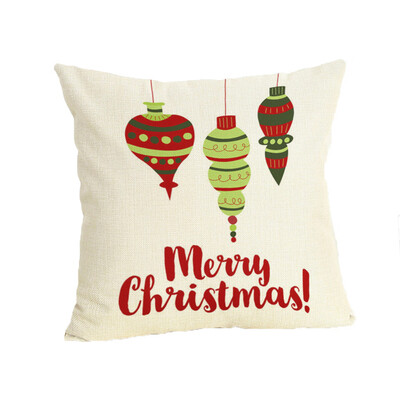 

Tailored Happy Christmas Pillow Cases Linen Sofa Cushion Cover Home Decor Pillow Case