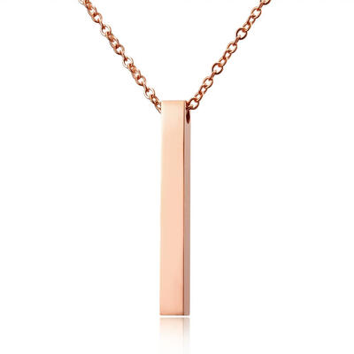 

Gold Silver Custom Personalized Vertical Blank Bar Necklace Engraved Name Date Chain Necklace For Women Men Birthday Gift
