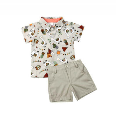 

Summer Toddler Baby Kids Boy Shirt TopsPants Gentleman Outfits Clothes 2PCS Set