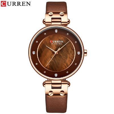 

Curren Woman Watches Waterproof Alloy Case Leather Band Quartz Watch Fashion Exquisite Wristwatch