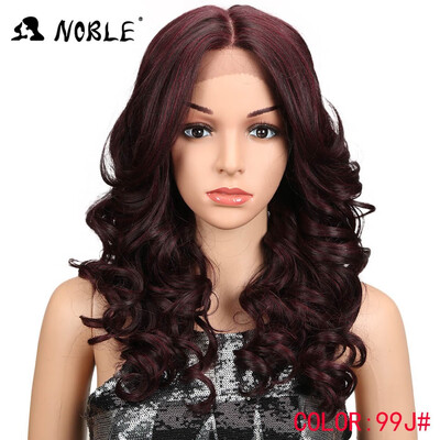 

Noble Hair 20"Inch Ombre Brown Hair Synthetic Lace Front Wigs Loose Wavy Hair Heat Hesistant Long Wavy Lace Wigs For Black Wome