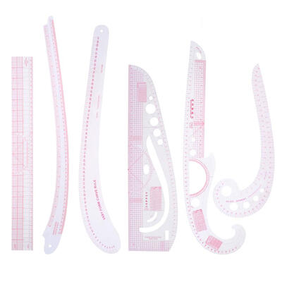 

6pcs Multi-function Metric Curve Cutting Rulers Sleeve Clothing Yardstick