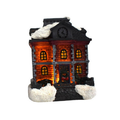 

Clorful LED Flashing Resin Christmas Scene Village Houses Town Battery Operate Christmas Ornamnet
