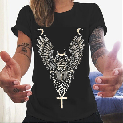 

Nomeni Women Summer Feather Printing Short Sleeve Tunic T-Shirt Tops Blouse BKL