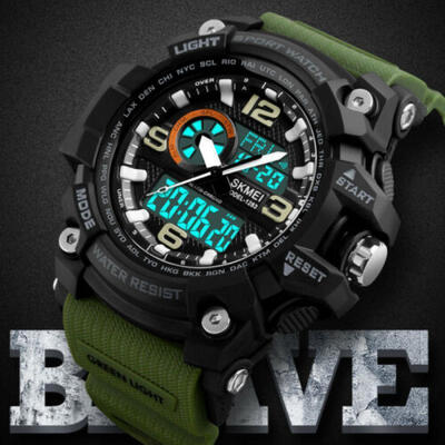 

SKMEI Mens LED Digital Date Waterproof Sport Analog Military Wrist Watch 1283
