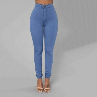 

Pencil Jeans Women Lady Stretch Casual Denim Skinny Pants High Waist Trousers
