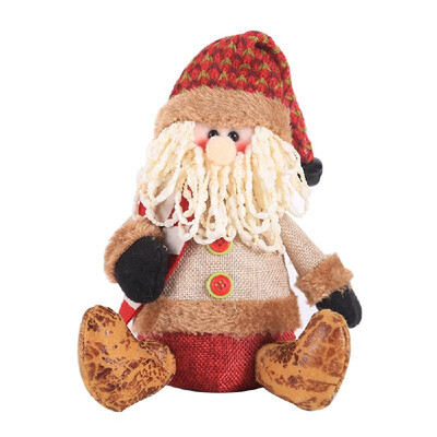 

Christmas Decoration Doll Retro Style Santa Snowman Sitting Pose Doll Window Party Decoration, Christmas Decorative Plush Santa Claus Toy