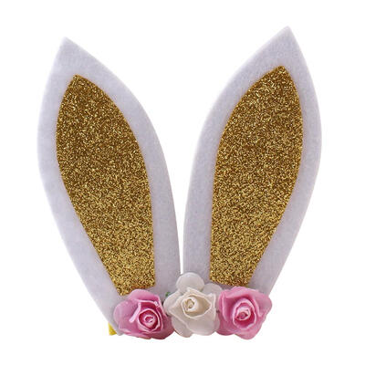

Cute Rabbit Ears Hair Clip Sequins Girl 3D Flower Glitter Headband Headwear