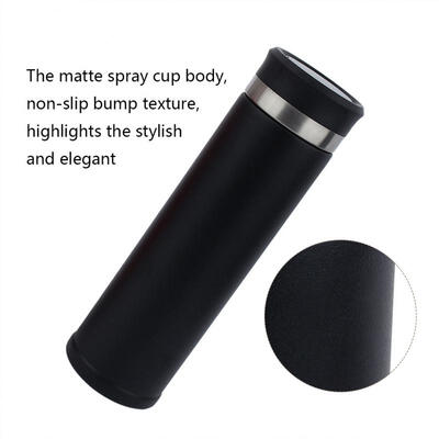 

Greensen Smart Temperature Measuring Vacuum Flask Outdoors Stainless Steel Vacuum Flask 480ml Black
