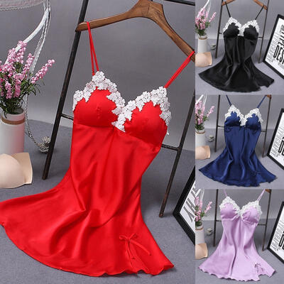 

Sexy Women Lingerie Silk Robe Dress Nightdress Nightgown Sleepwear Nightdress