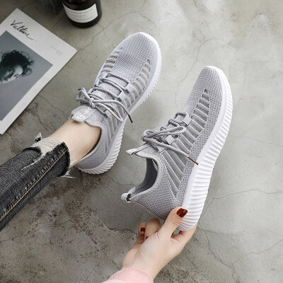 

Mhysa 2019 Spring Women casual shoes fashion breathable light Walking mesh lace up flat shoes sneakers women tenis feminino T873