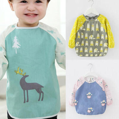 

Baby Kids Long Sleeve Feeding Bib Waterproof Coverall Art Craft Paint Play Apron