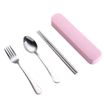 

Gobestart 3 Pcs Portable Chopsticks Fork Spoon Travel Cutlery Set Portable Travel Silverwa