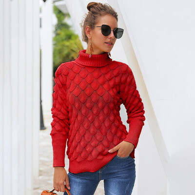 

Women Hollow Feather Shape Sweaters Knitwear Pullover Autumn Winter Long-Sleeve