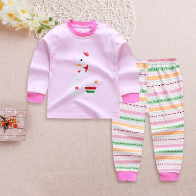 

2pcsSet Girls Sweet Long Sleeve T-shirt Elastic Waist Pants Cotton Outfits