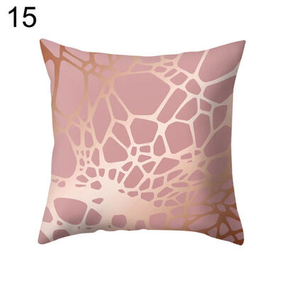 

Pink Geometric Pattern Throw Pillow Case Cushion Cover Sofa Bedding Articles