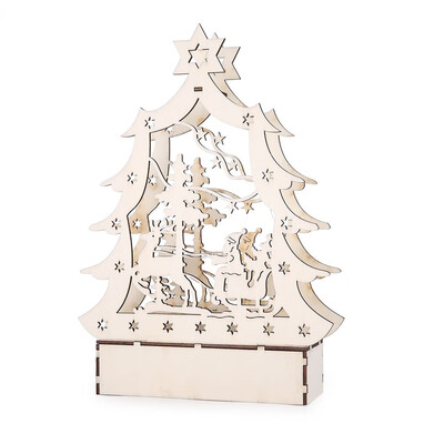 

European&American creative led lights Christmas tree wood display window Christmas decorations high-end gifts