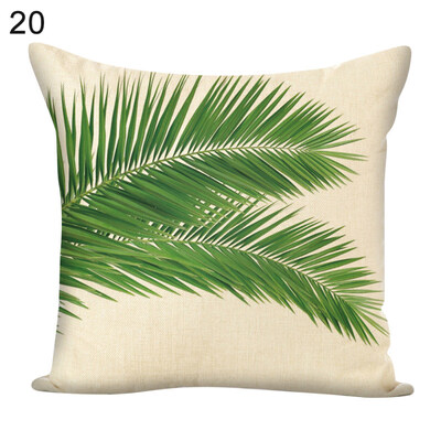 

45x45cm Green Leaf Square Throw Pillow Case Cushion Cover Sofa Bed Car Decor