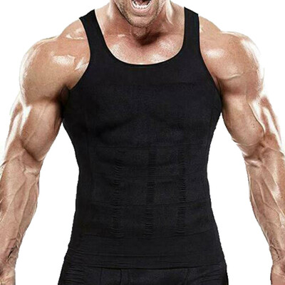 

Men Slimming Body Shaper Shirt Full Waist trainer Shapewear Corsets Vest