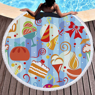 

Toponeto 1 PC Round Beach Pool Home Shower Towel Blanket Table Cloth Yoga Mat