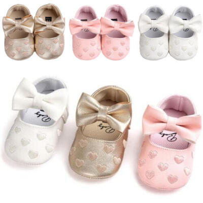 

UK STOCK Infant Baby Girl Toddler Bowknot Moccasins Soft Sole Prewalker Shoes