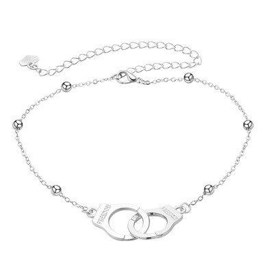 

Vintage Silver Handcuffs Anklet Summer Beach Foot Jewelry Accessories Fashionable