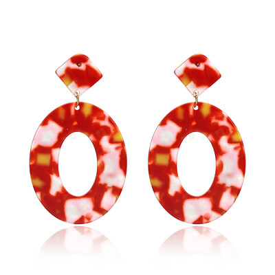 

New Fashion Acrylic Resin Oval Dangle Earrings For Women Geometry Big Circle Tortoiseshell Drop Earrings Acetate Brincos Jewelry