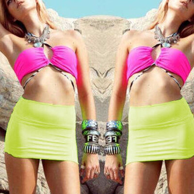 

Women Pleated Seamless Stretch Tight Bodycon Mini Skirt Short Pencil Dress