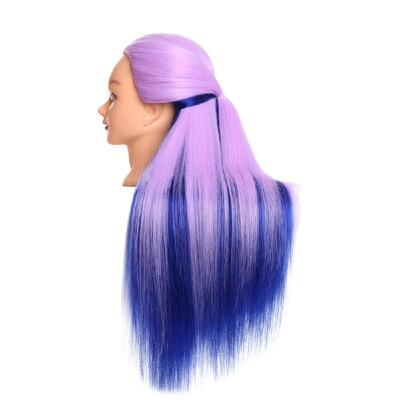 

High-temperature Synthetic Fiber Synthetic Multicolor Gradient Hair Training Models Long Hair 6 Types Optional