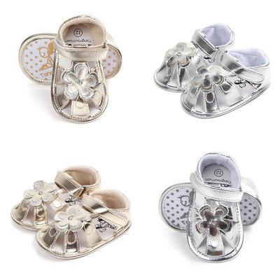 

New Infant Summer Baby Girl Floral Sandal Anti-Slip Leather Crib Shoes Prewalker