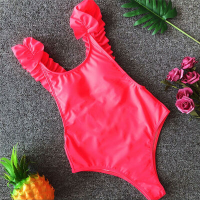 

Women Ruffle Onepiece Swimwear Push-up Swimming Monokini Bodysuit Bikini Bathing