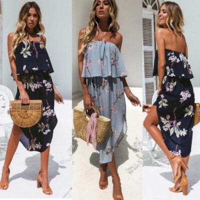 

Women Boho Short Maxi Dress Evening Cocktail Party Beach Dresses Sundress