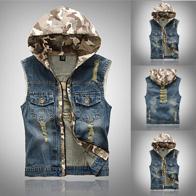 

Toponeto Mens New Fashion Denim Vest Casual Cowboy Jacket In Shoulder Blouse