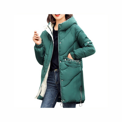 

Toponeto Women Fashion Loose Outerwear Long Cotton-padded Jackets Pocket Hooded Coats