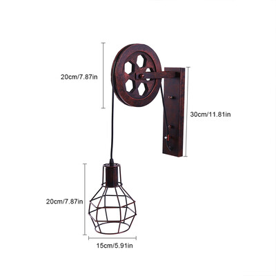 

Greensen Antique Industrial Style Iron Lifting Pulley Wall Mount Lamp Room Hallway Corridor Light