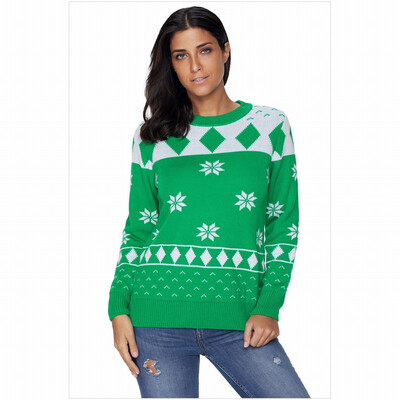 

Round neck long sleeve D print cardigan casual knit sweater