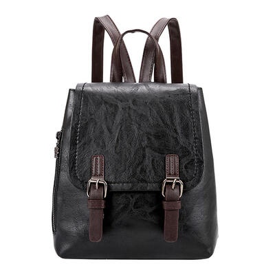 

Women Backpack PU Contrast Color Mini School Shoulder Bag for Teenager Girl