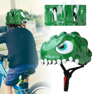 

Greensen Kid Game Play Head Protector Cartoon Dinosaur​ Pattern Children Bicycle Helmet Roller Safe Hat