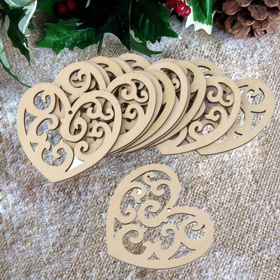 

〖Follure〗10Pcs Christmas Wood Chip Tree Ornaments Xmas Hanging Pendant Decoration Gifts