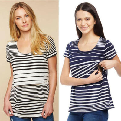 

US Maternity Clothes Nursing Top Breastfeeding T-Shirt For Pregnant Women Casual