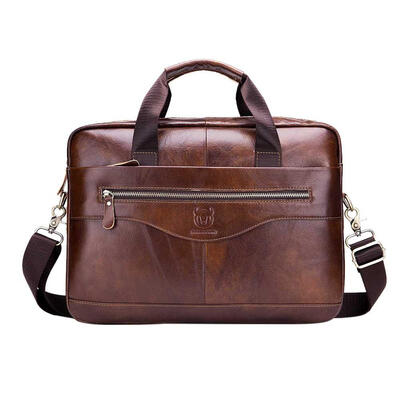 

BULLCAPTAIN Travel Shoulder Handbags Men Leather Business Laptop Briefcase