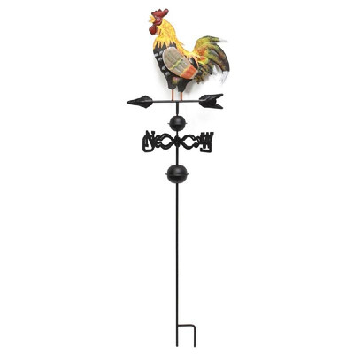 

Metal Weathervane Rooster Shape Weather Vane Garden Fences Stake Yard Roofs Weathervane Decor Colorful Ornament