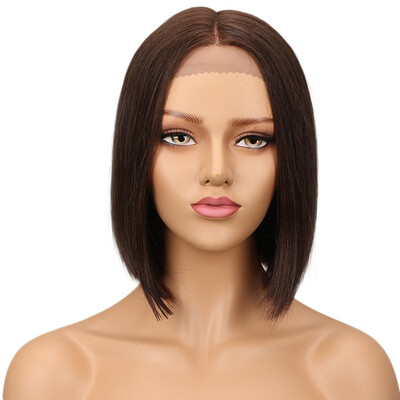 

Noble Human Hair Lace Front Wigs For Women Brazilian Remy Hair Straight Short Bob Wig Pre Plucked Black Brown wig free shipping