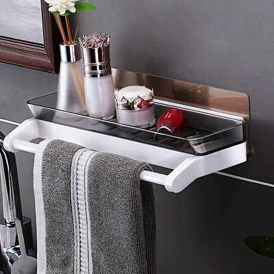 

Shuangqing ShuangQing multi-function rack plastic storage rack debris rack bathroom toiletries storage rack bathroom finishing towel rack SQ-5209 transparent gray