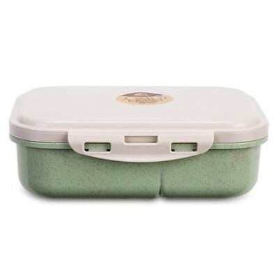 

3 Grids Wheat Straw Bento Box Food Container Microwave Food Storage Box Lunch Box