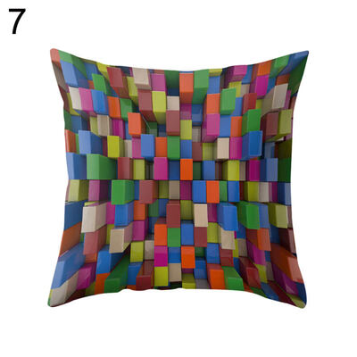 

Multicolor Rhombus Throw Pillow Protector Case Cushion Cover Bedding Articles