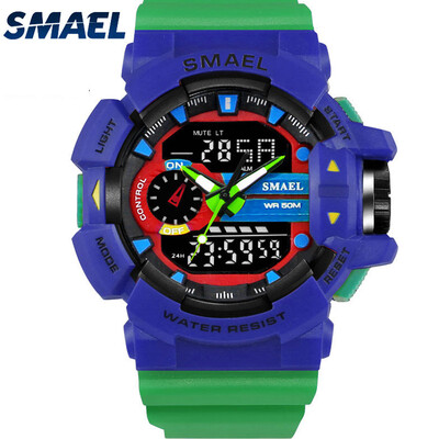 

Mens Stylish Sports Multi-function Electronic Waterproof Watch Dual Display Wristwatches
