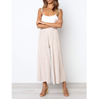 

Tailored Womens Summer Fashion Pleated Ankle-Length Pants