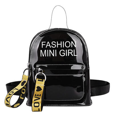 

Clear PVC Women Zipper Backpacks Girls Travel Student School Shoulder Bags