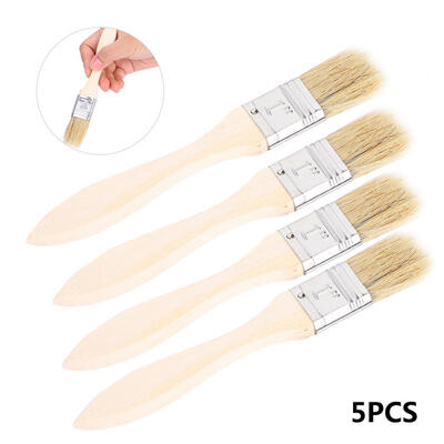 

Greensen 5Pcs Outdoor Camping BBQ Barbecue Grill Basting Oil Brush Wooden Handle Accessory